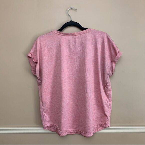 Athletic Works Rolled Sleeve Tee Mesh T-Shirt Pink Size Medium - Picture 2 of 5